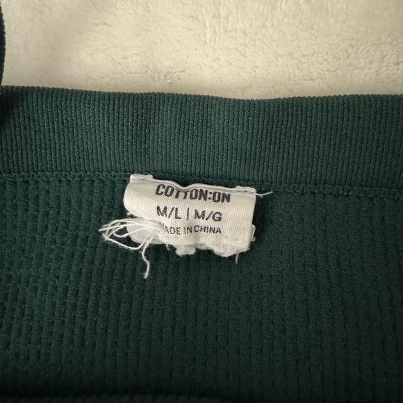 Cotton On - Green Ribbed Cropped Tank Top - Picture 3 of 3